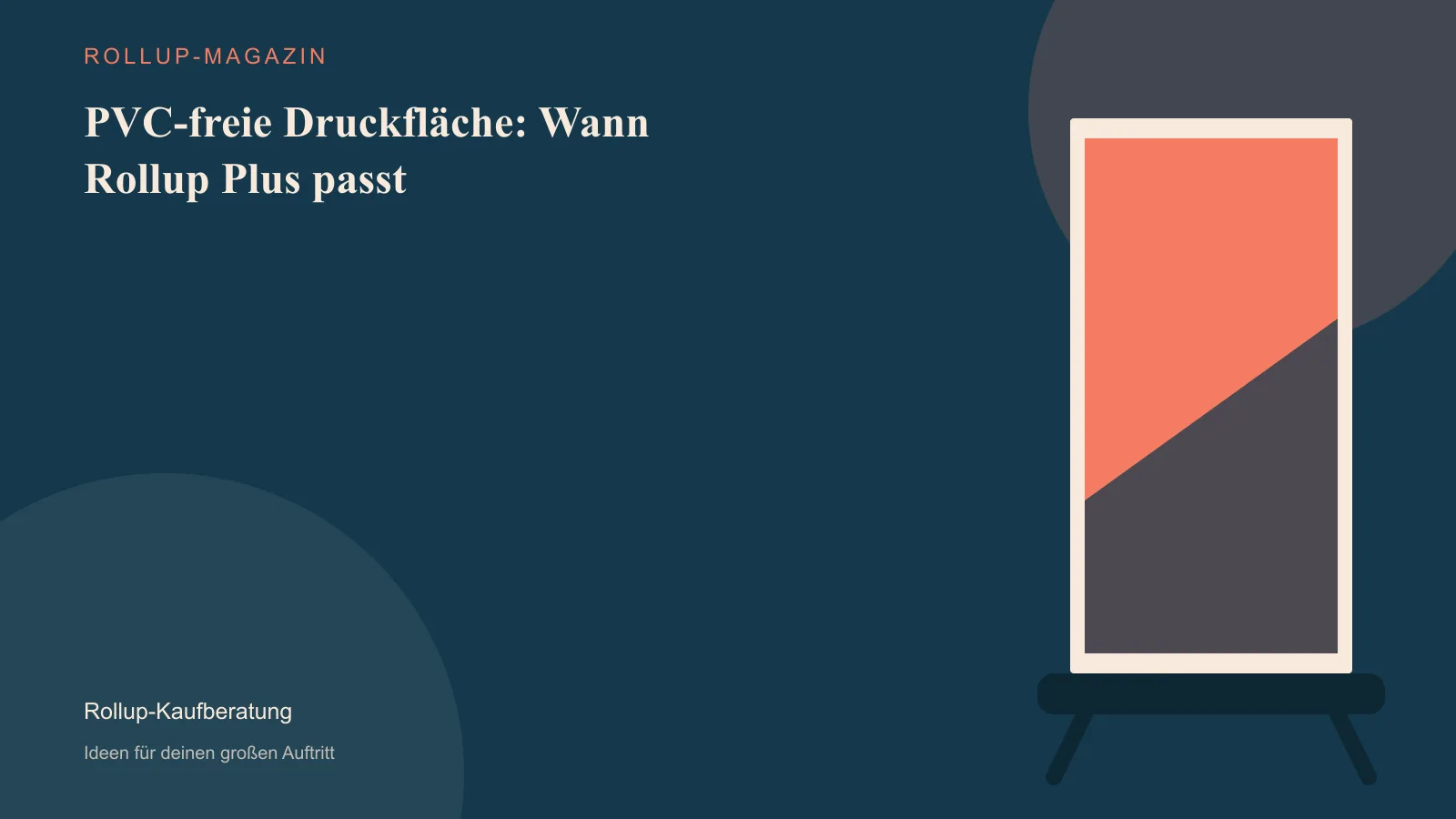 PVC-freie DruckflĂ€che: Wann Rollup Plus passt â Illustration eines Rollups im Innenraum