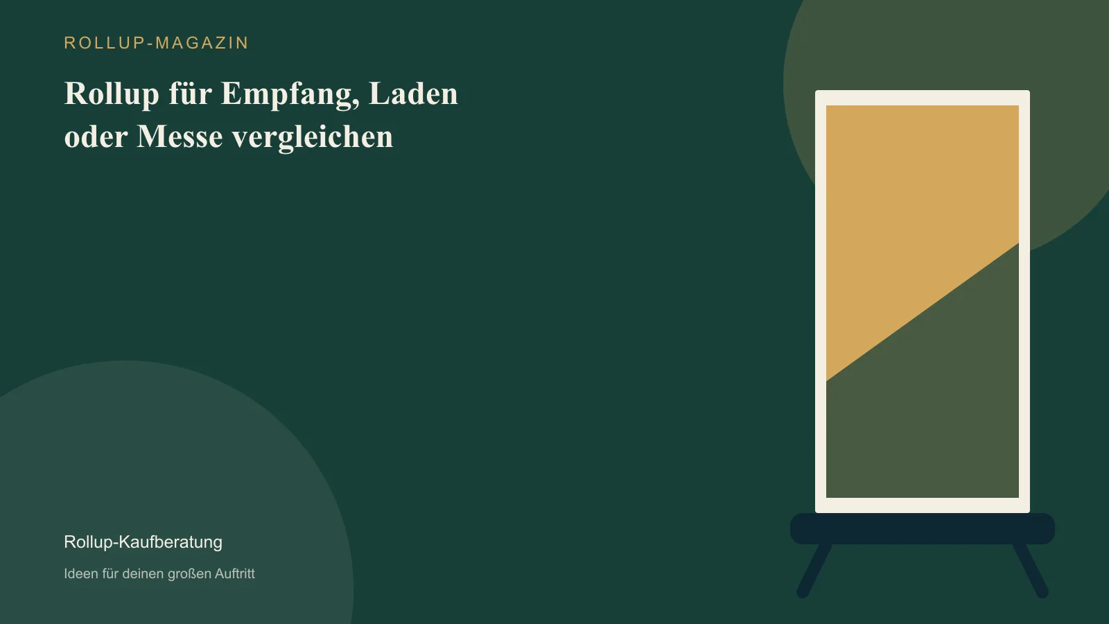 Rollup für Empfang, Laden oder Messe vergleichen – Illustration eines Rollups im Innenraum