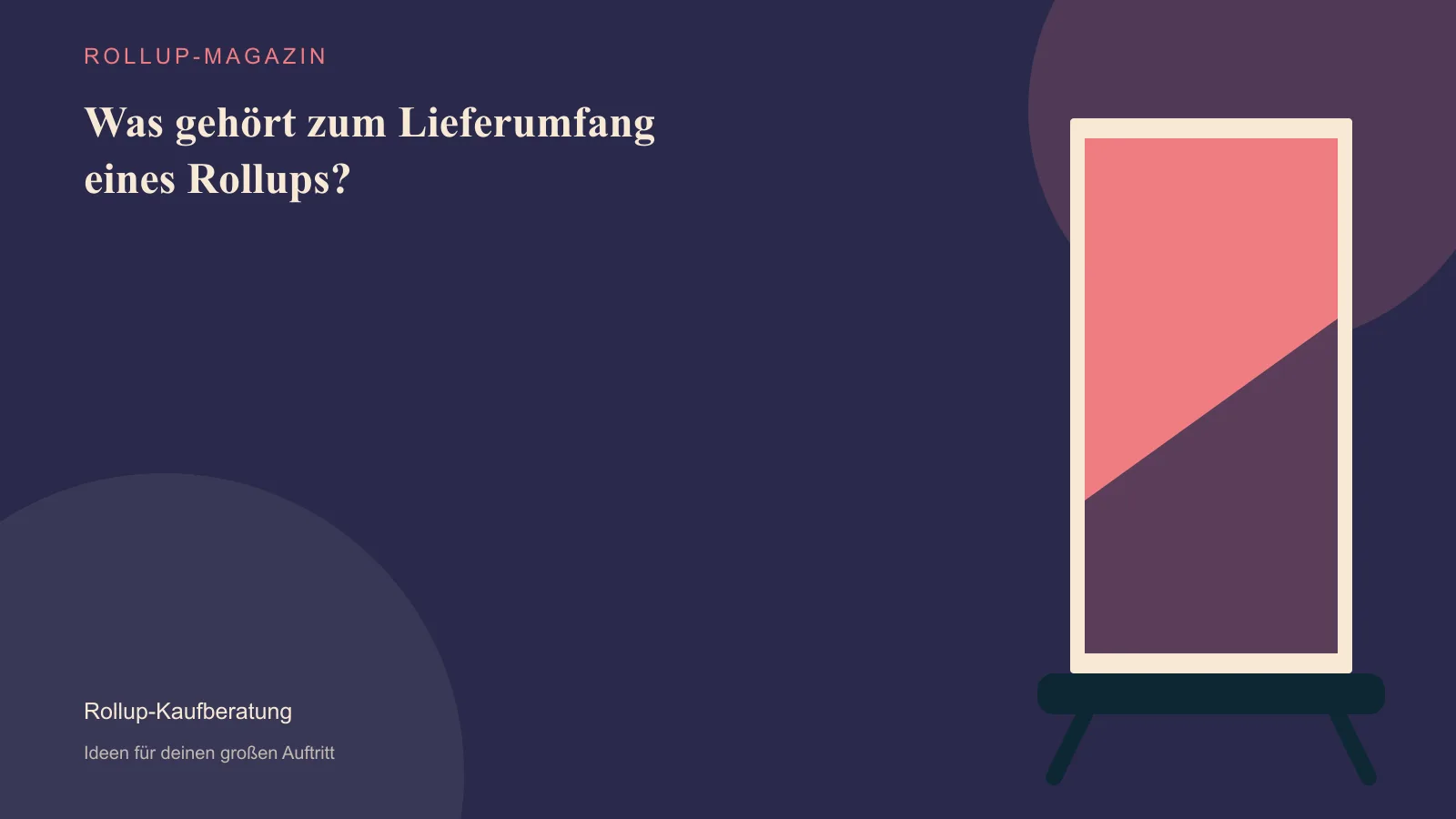 Was gehört zum Lieferumfang eines Rollups? – Illustration eines Rollups im Innenraum