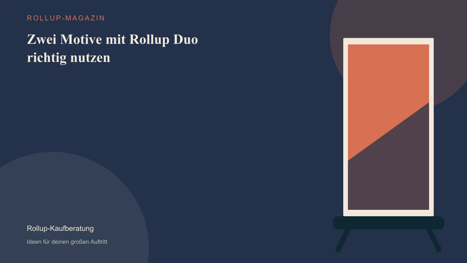 Zwei Motive mit Rollup Duo richtig nutzen – Illustration eines Rollups im Innenraum